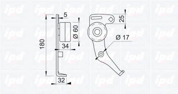 IPD 14-0402 Tensioner pulley, timing belt 140402