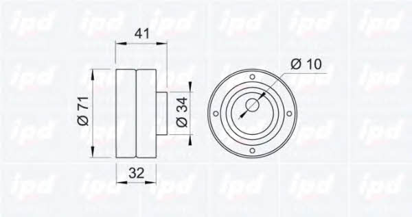 IPD 14-0408 Tensioner pulley, timing belt 140408