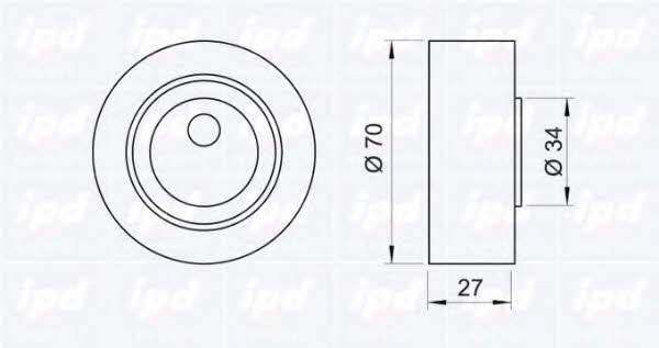 IPD 14-0410 V-ribbed belt tensioner (drive) roller 140410