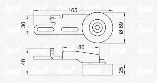IPD 14-0423 V-ribbed belt tensioner (drive) roller 140423