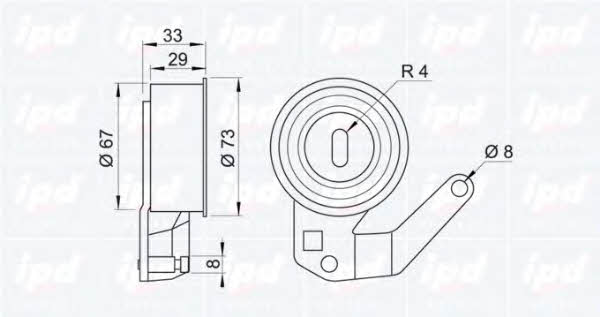 IPD 14-0444 Tensioner pulley, timing belt 140444