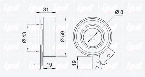 IPD 14-0445 Tensioner pulley, timing belt 140445