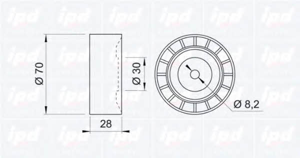 IPD 14-0489 V-ribbed belt tensioner (drive) roller 140489