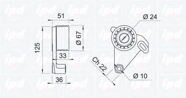 IPD 14-0499 Tensioner pulley, timing belt 140499