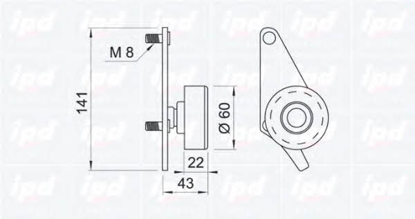 IPD 14-0516 V-ribbed belt tensioner (drive) roller 140516