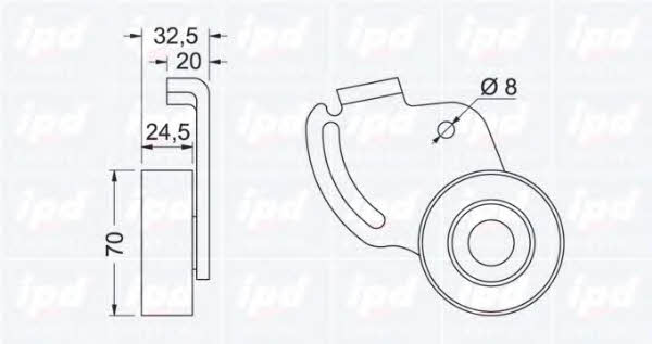 IPD 14-0524 V-ribbed belt tensioner (drive) roller 140524