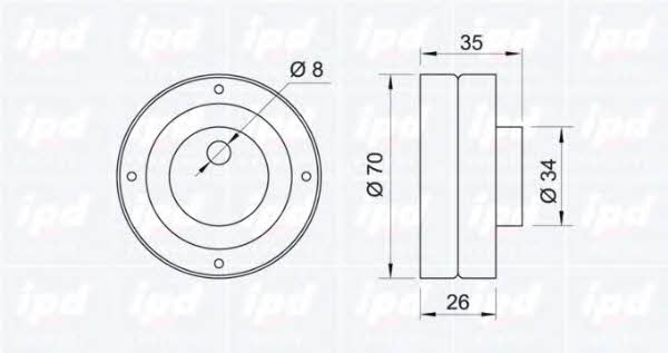 IPD 14-0536 V-ribbed belt tensioner (drive) roller 140536