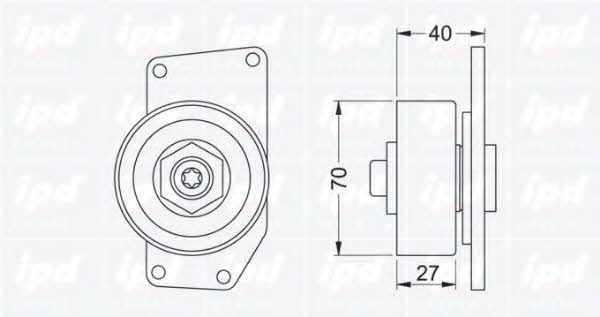 IPD 14-0538 V-ribbed belt tensioner (drive) roller 140538