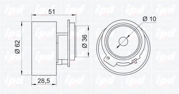 IPD 14-0553 Tensioner pulley, timing belt 140553
