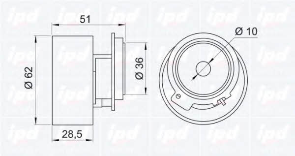 IPD 14-0554 Tensioner pulley, timing belt 140554
