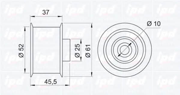 IPD 14-0563 Tensioner pulley, timing belt 140563
