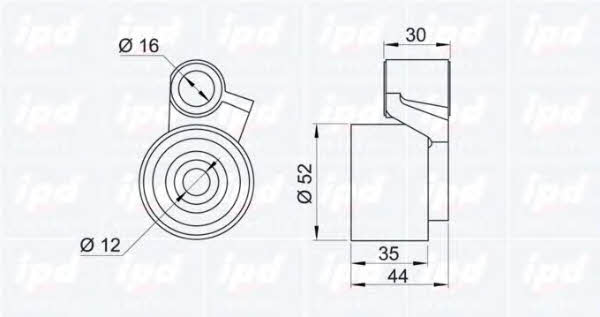 IPD 14-0567 Tensioner pulley, timing belt 140567
