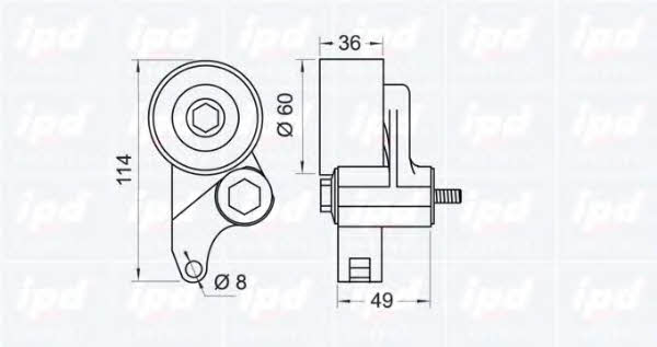 IPD 14-0588 Tensioner pulley, timing belt 140588