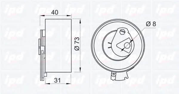 IPD 14-0591 Tensioner pulley, timing belt 140591