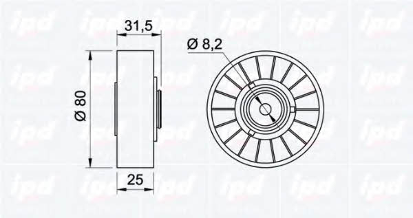 IPD 14-0617 V-ribbed belt tensioner (drive) roller 140617