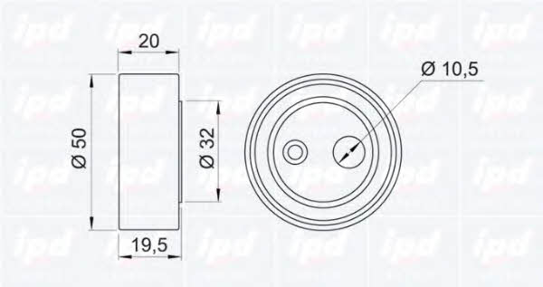 IPD 14-0621 Tensioner pulley, timing belt 140621