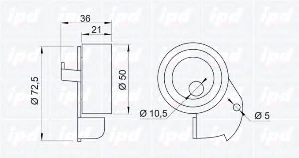 IPD 14-0623 Tensioner pulley, timing belt 140623