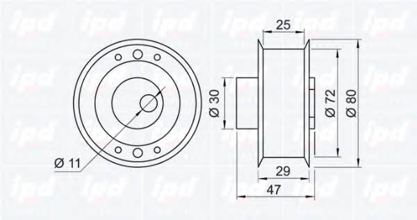 IPD 14-0629 Tensioner pulley, timing belt 140629