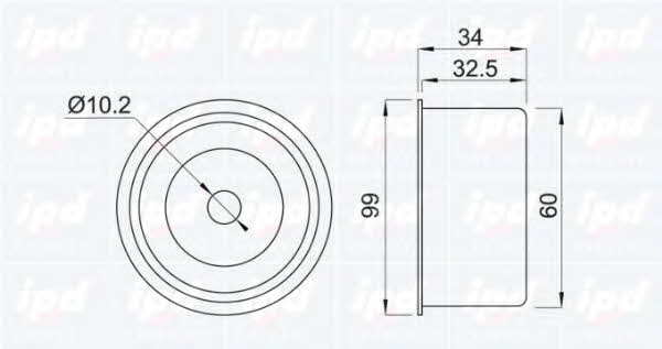 IPD 14-0632 Tensioner pulley, timing belt 140632