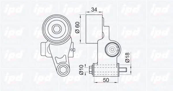 IPD 14-0634 Tensioner pulley, timing belt 140634