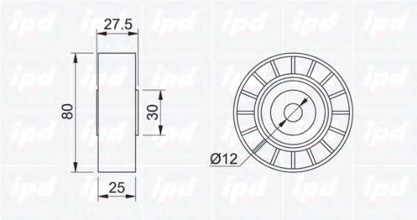 IPD 14-0640 V-ribbed belt tensioner (drive) roller 140640