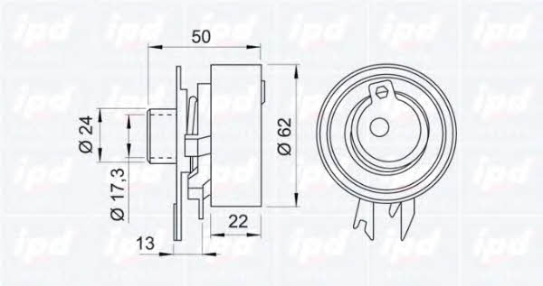 IPD 14-0654 Tensioner pulley, timing belt 140654