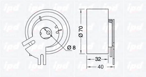 IPD 14-0664 Tensioner pulley, timing belt 140664