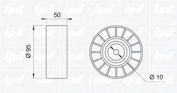 IPD 14-0681 V-ribbed belt tensioner (drive) roller 140681