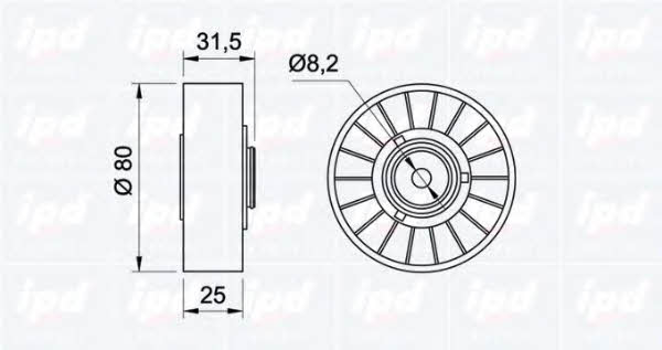 IPD 14-0688 V-ribbed belt tensioner (drive) roller 140688