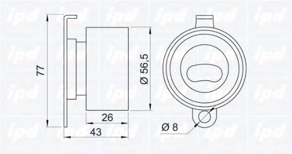 IPD 14-0701 Tensioner pulley, timing belt 140701