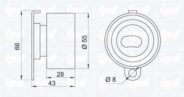 IPD 14-0703 Tensioner pulley, timing belt 140703
