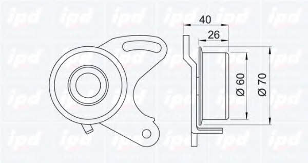 IPD 14-0726 Tensioner pulley, timing belt 140726