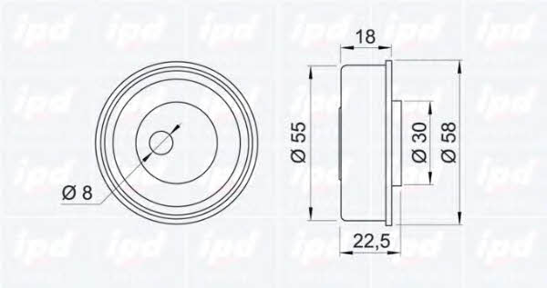 IPD 14-0758 Tensioner pulley, timing belt 140758