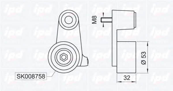 IPD 14-0767 Tensioner pulley, timing belt 140767