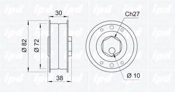 IPD 14-0775 Tensioner pulley, timing belt 140775