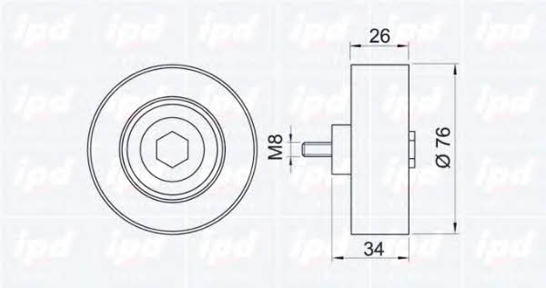 IPD 14-0777 V-ribbed belt tensioner (drive) roller 140777