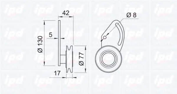 IPD 14-0778 Tensioner pulley, timing belt 140778