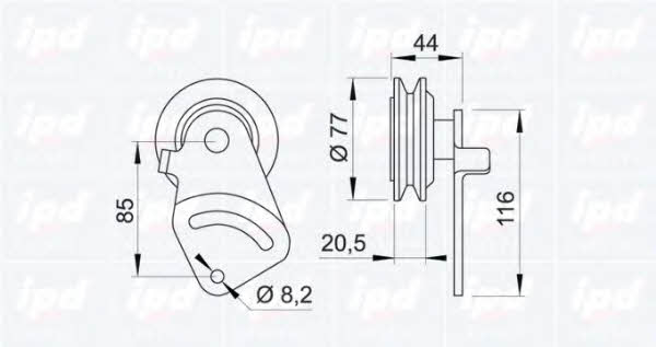 IPD 14-0779 Tensioner pulley, timing belt 140779