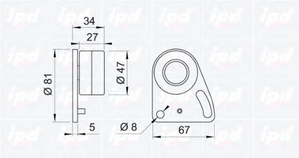 IPD 14-0780 Tensioner pulley, timing belt 140780