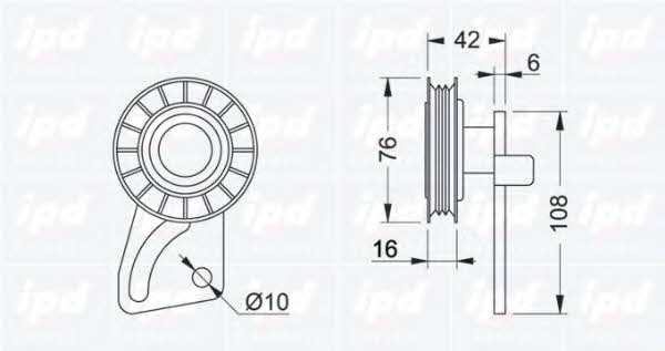 IPD 14-0794 V-ribbed belt tensioner (drive) roller 140794