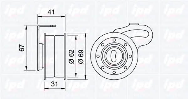 IPD 14-0803 Tensioner pulley, timing belt 140803