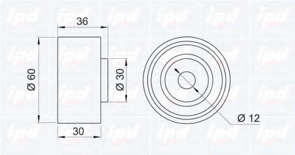 IPD 14-0812 Tensioner pulley, timing belt 140812