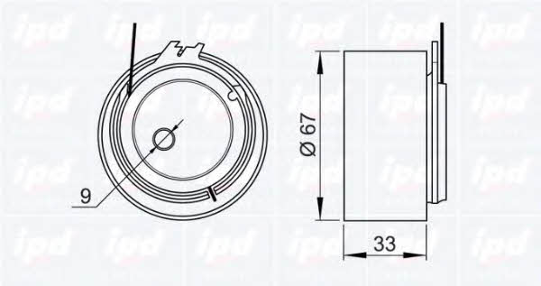 IPD 14-0826 Tensioner pulley, timing belt 140826