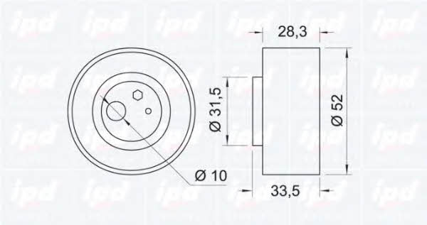 IPD 14-0832 Tensioner pulley, timing belt 140832