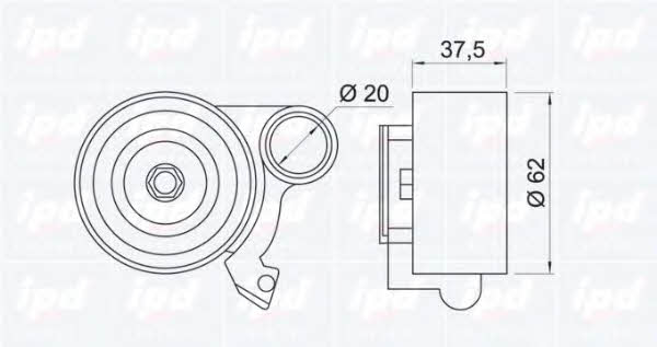 IPD 14-0833 Tensioner pulley, timing belt 140833