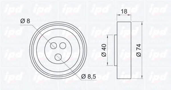 IPD 14-0845 V-ribbed belt tensioner (drive) roller 140845