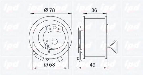 IPD 14-0853 Tensioner pulley, timing belt 140853