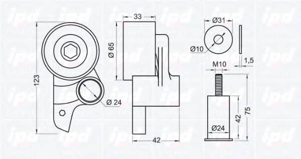 IPD 14-0895 Tensioner pulley, timing belt 140895