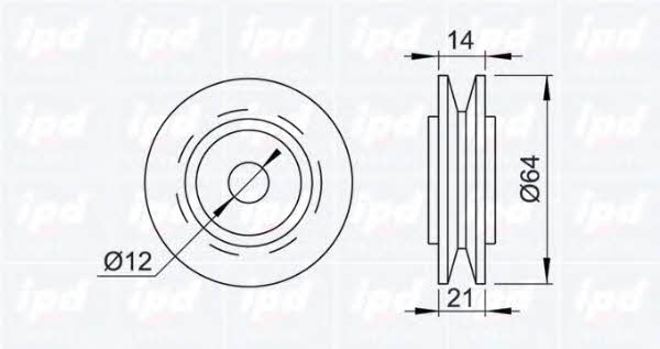 IPD 14-0897 V-ribbed belt tensioner (drive) roller 140897
