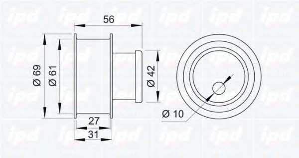 IPD 14-0905 Tensioner pulley, timing belt 140905